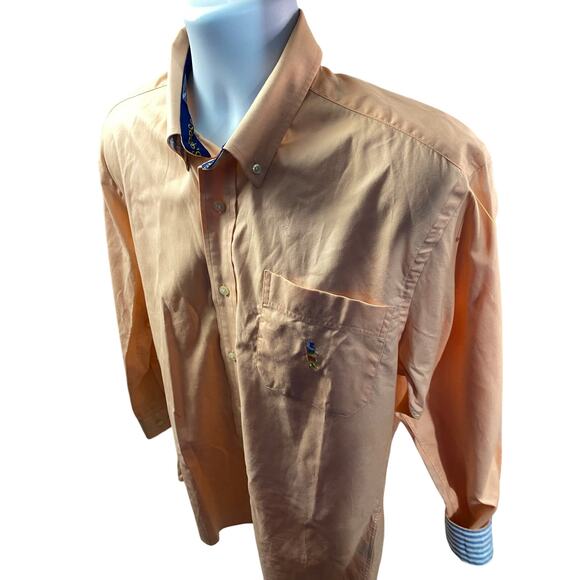 PUSSERS Orange Button-Up Shirt – Size M – Flip Cuff Detail - Picture 8 of 11